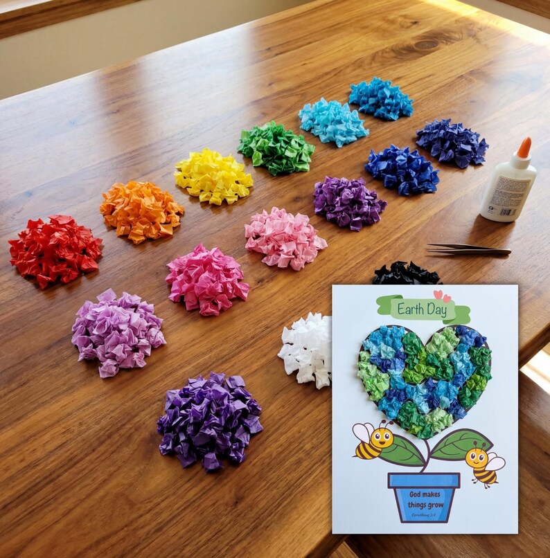 Earth Day Craft for Kids, Torn Paper Bible Craft, Preschool Earth Day ...