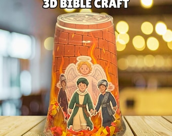 Fiery Furnace Printable Kids Craft, Blazing Furnace Activity, Daniel 3 Bible Lesson, Shadrach Meshach Abednego, Sunday School, Quiet Church