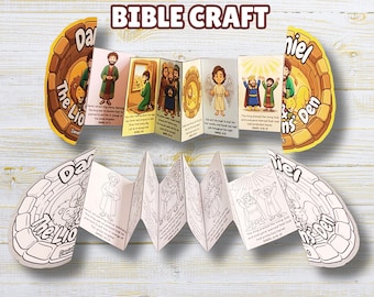 Daniel in The Lions Den Folding Surprise Craft, Daniel 6 Bible Lesson for Kids, Old Testament Story Mini Book, VBS Activity, Sunday School
