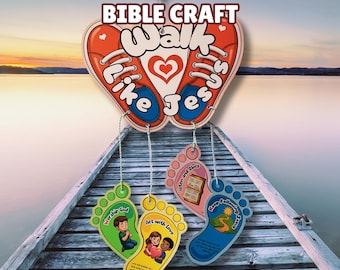 Walk Like Jesus Mobile, Bible Verse Decoration, Church Lesson Printable, Sunday School Project, Christian Artful Crafts, VBS Kids Activity