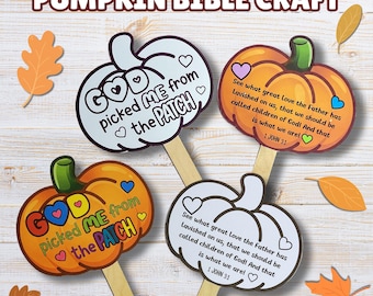 Manualidad de abanico de papel "Dios me escogió del retazo", imprimible cristiano de otoño, actividad bíblica de 1 Juan 3:1, manualidad para colorear de otoño para la escuela dominical