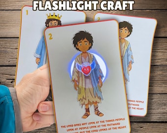 God Sees the Heart Flashlight Craft 1 Samuel 16:7 Shine-a-Light Activity Old Testament Sunday School Lesson Christian Character Building