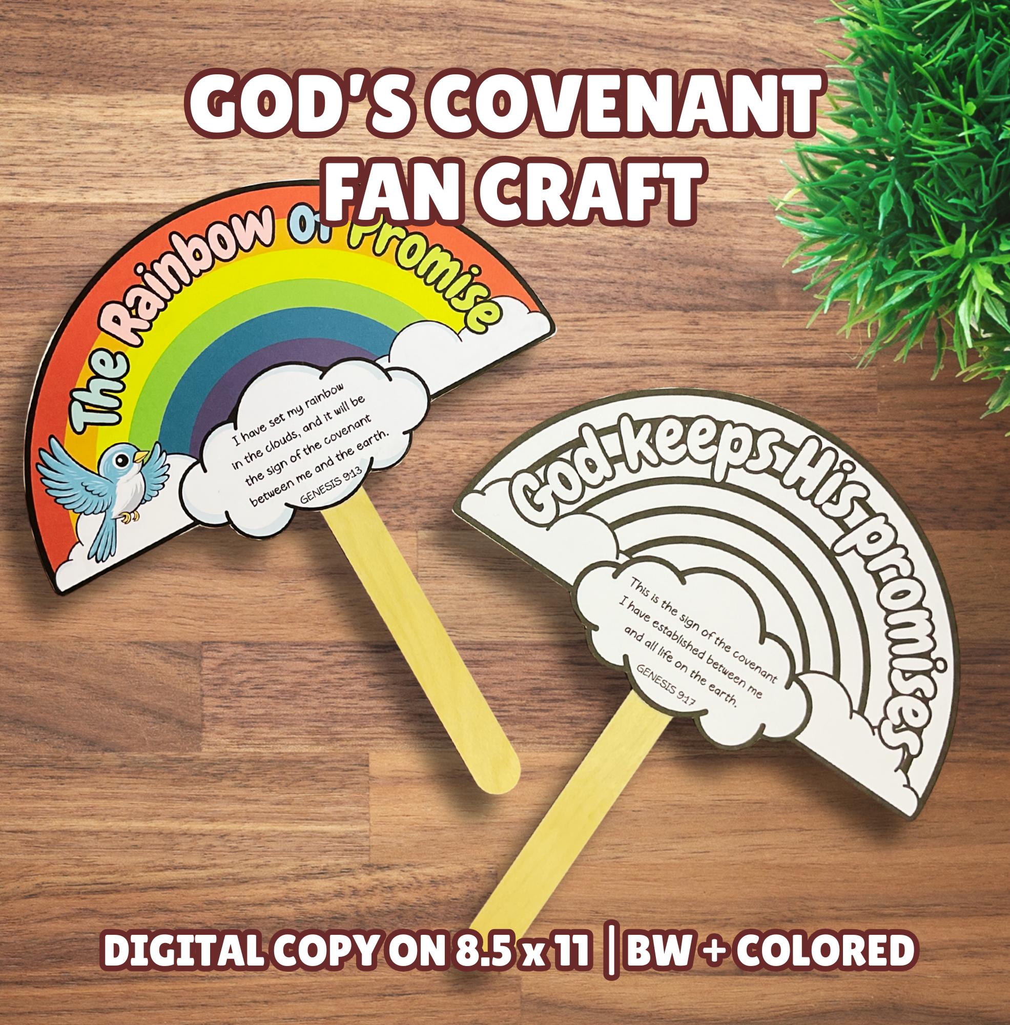 God's Covenant Fan Craft Printable, The Rainbow of Promise Bible…