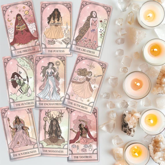 Feminine Archetypes Oracle Card Deck • Jungian Shadow Work, Divine Feminine & Goddess Cards