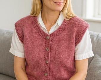 Boho Pink Waistcoat: Handcrafted Crochet Sleeveless Top