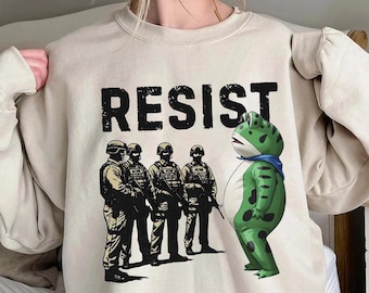 Camiseta gráfica Frog Resist - Anti ICE - Camiseta activista