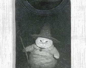 Vintage Wizard Cat Meme Shirt, Spooky Halloween Cat Lover Graphic Tee