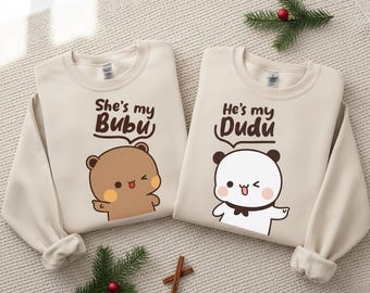 Bubu Dudu Paar Sweatshirt | Passendes Cartoon Bär Liebhaber Geschenk
