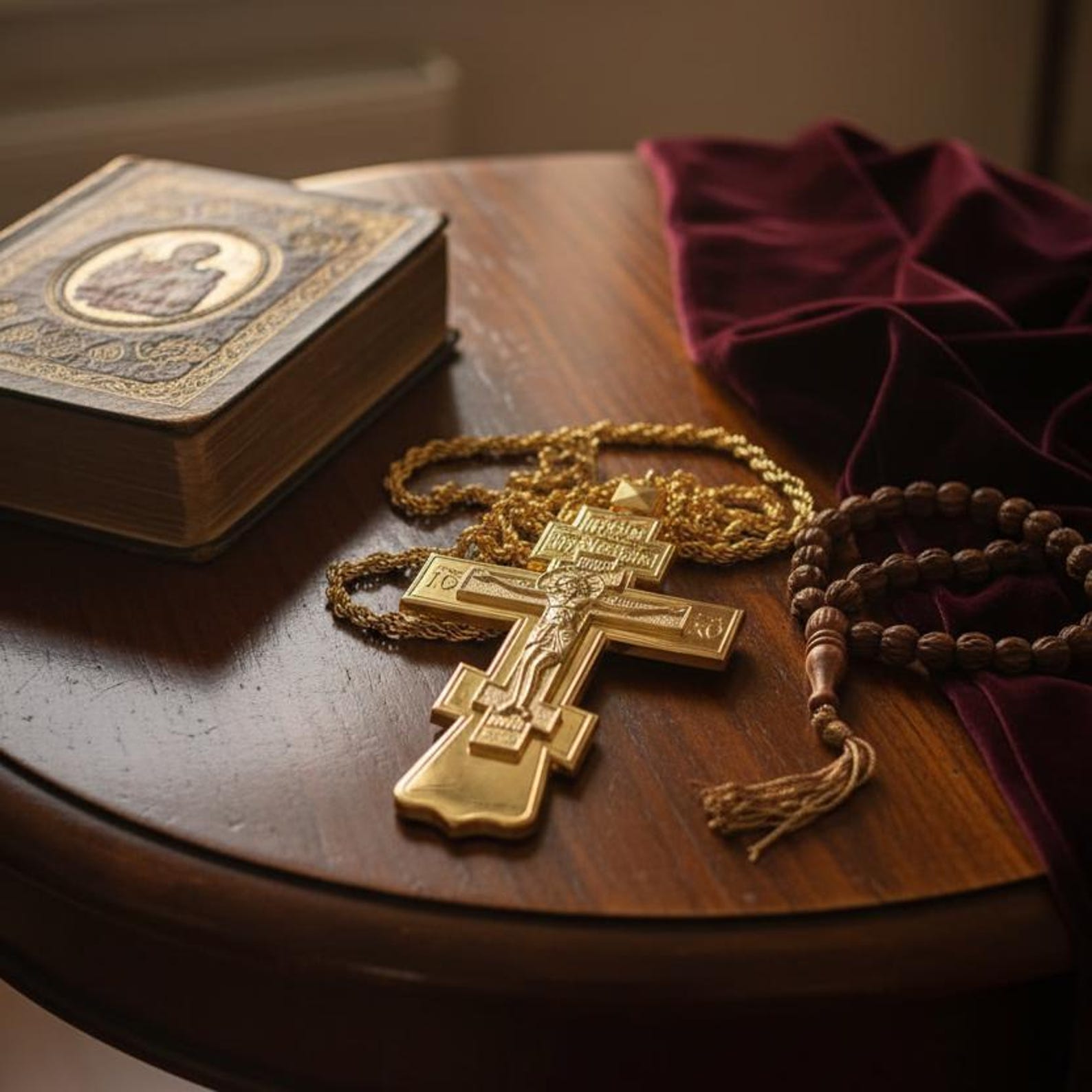 Orthodox Pectoral Cross for Priests | Byzantine Gold Crucifix With ...