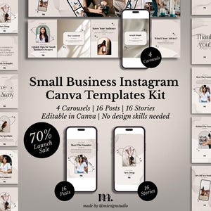 Karussell Instagram Canva Templates Kit | Bearbeitbarer Social Media Branding Post und Stories für Kleinunternehmer, Coaches und Unternehmer