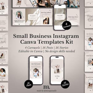 Carousel Instagram Canva Templates Kit | Editable Social Media Branding Post and  Stories for Small Business Owners, Coaches & Entrepreneurs
