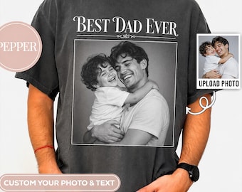 Camiseta personalizada con foto para papá, Camiseta personalizada con colores cómodos para papá, Camiseta con foto de papá, Regalo de Navidad para papá, Camiseta para papá, Regalo para papá, Regalo para el abuelo
