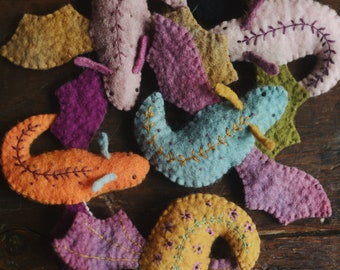 Baby Dragon PDF Pattern Hand sewing wool felt pattern waldorf inspired