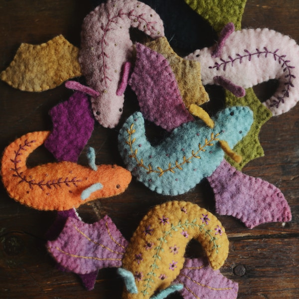 Baby Dragon PDF Pattern Hand sewing wool felt pattern waldorf inspired