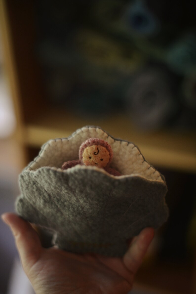 Baby Mermaid and Shell Pattern Hand Sewing Pattern Felt Pattern Mermaid ...