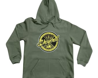 Felpa con cappuccio Shoyoroll BJJ / Verde oliva in pile di cotone, abbigliamento Jiu Jitsu