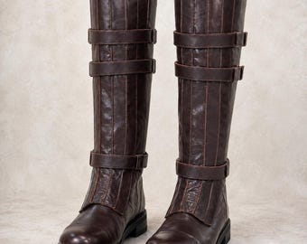 Medieval Viking Leather Ankle Boots Handmade Renaissance LARP Shoes Men Women Pirate Costume Footwear Historical Reenactment Fantasy Boots