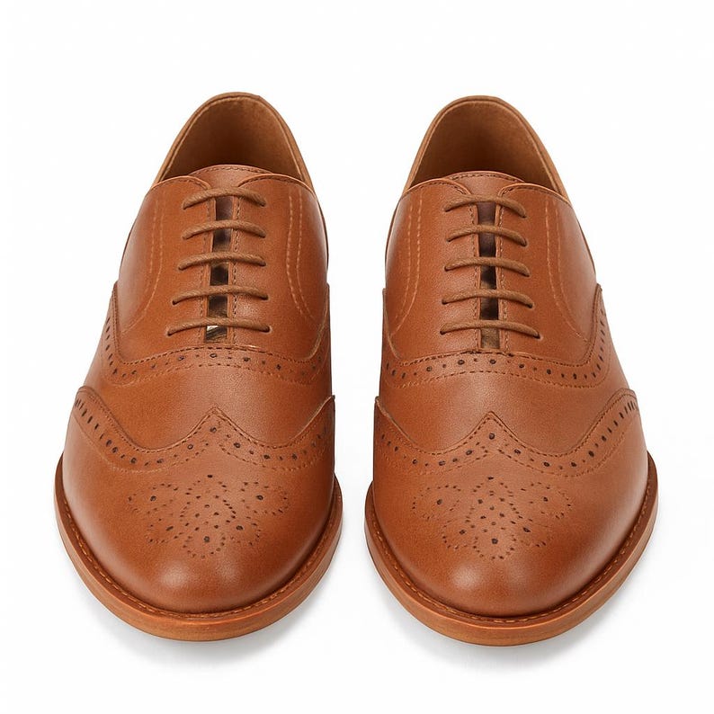 Men’s Barefoot Brown Leather Oxford Shoes – Handmade Zero Drop Dress ...
