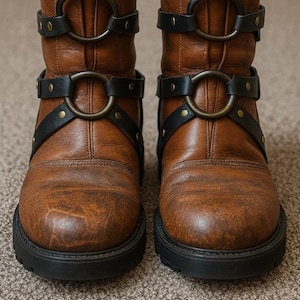 Gauchos Brown Suede Leather Work Combat Ankle Boots Lace Up Men’s  7.5, Womens 9 Vintage Style Brown Suede Combat Boots Men main image 2