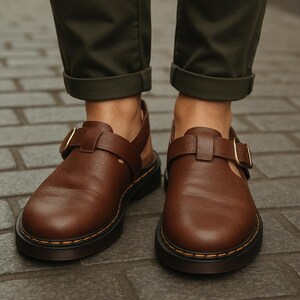 Leather Closed Toe Dress Sandals Men - Etsy