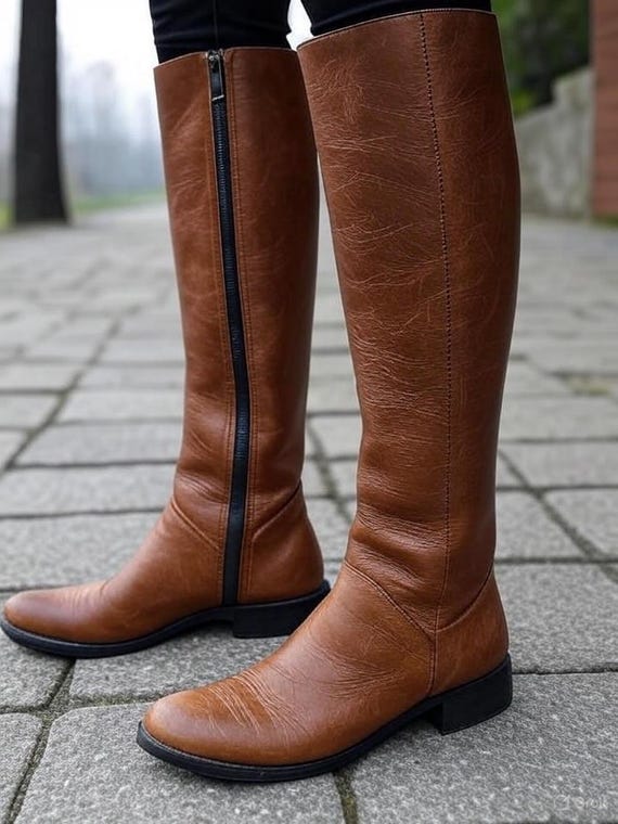 blue dress for baby girl Dalia Tall Shaft Knee-High Boots in Brown Leather