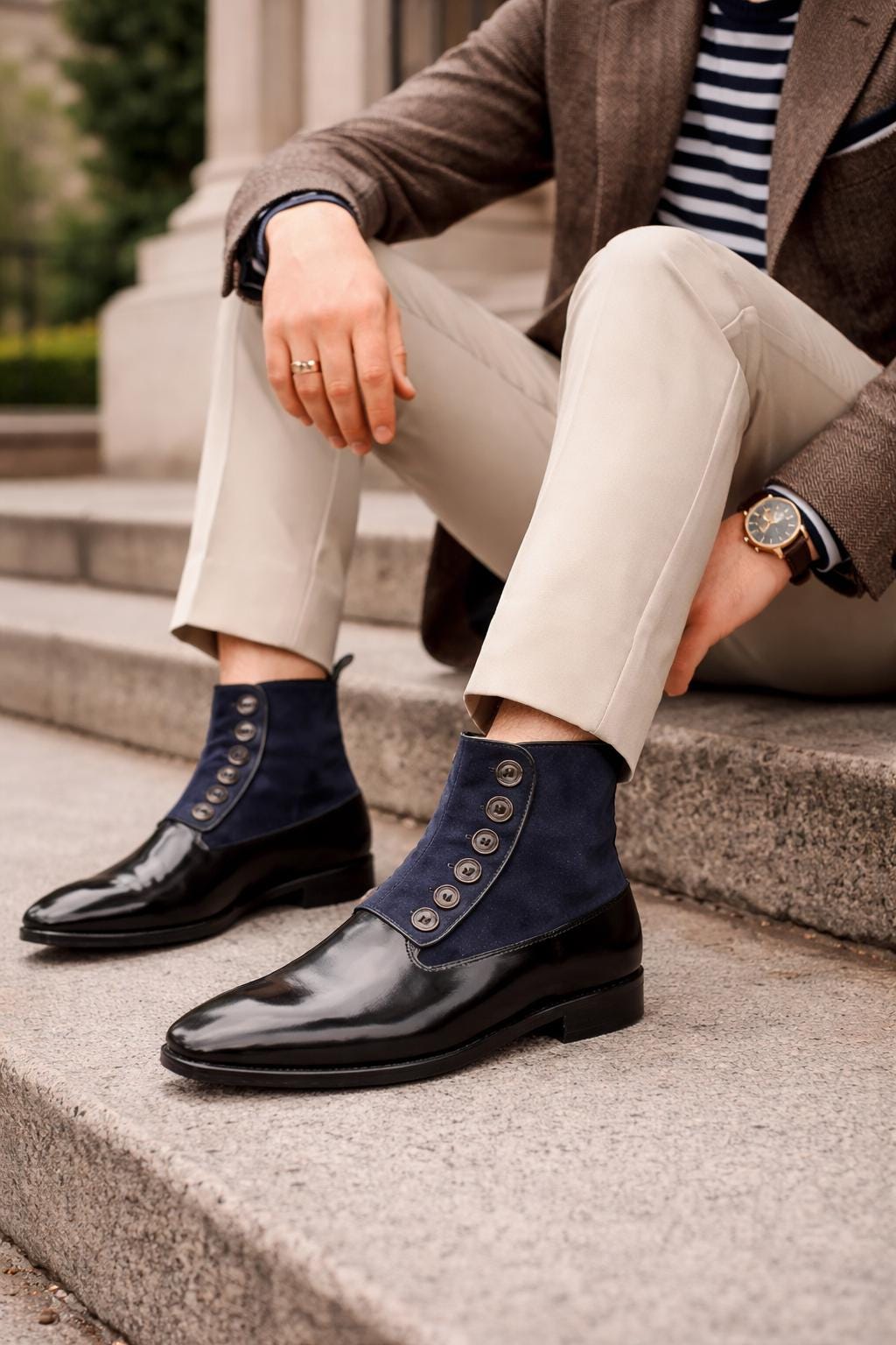 Mens Dress Boots Blue - Etsy