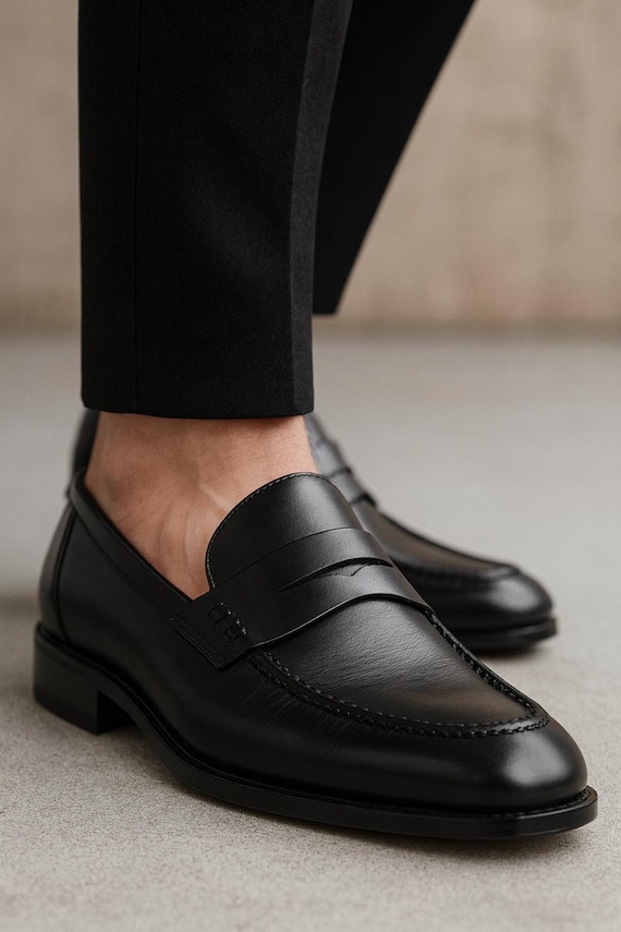 Unisex LAUREN Ralph Lauren Wynnie Burnished Leather Penny Loafers Classic Black Slip-on Dress Shoes, Handmade Genuine Formal Footwear - Etsy Unisex LAUREN Ralph Lauren Wynnie Burnished Leather Penny Loafers Classic Black Slip-on Dress Shoes, Handmade Genuine Formal Footwear - Etsy