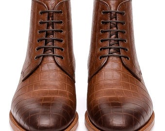 Stivali lunghi in vera pelle fatti a mano da uomo - Valtierra VV240 artigianale / Regalo per lui, stivali da uomo firmati, stivali da lavoro in pelle