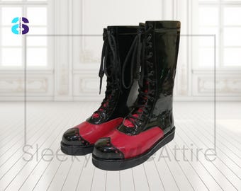 Botas de lucha negras y rojas para hombre y mujer, zapatos de lucha de cuero ligeros de primera calidad con máxima comodidad, botas de luchador personalizadas, regalo para él