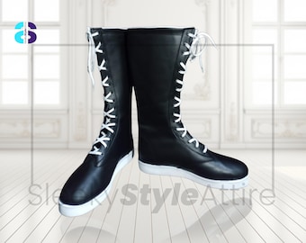 Men Women Black White Wrestling Boots, New Fashion Wrestling White Sole Boots For Men Women, Custom Boots For Wrestlers, Gift For Him