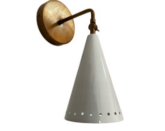 Timeless Cone Wall Sconce, Brass Accent Light, Handmade Wall Lamp for Stylish Interiors