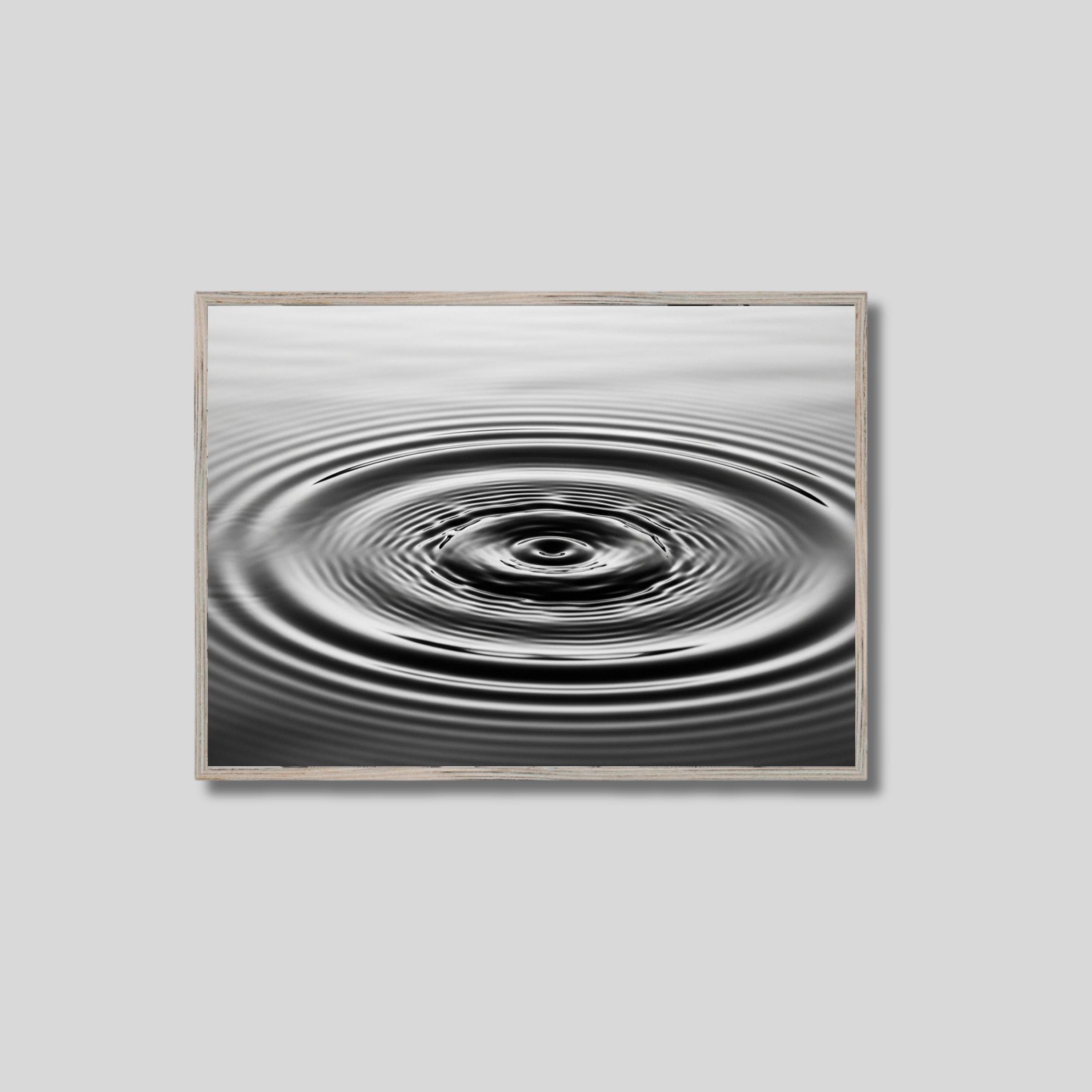 Water Ripples Prontable Water Ripple Drop Print, Black and White Wall Art, Nature Photography ...