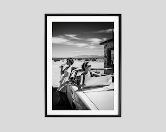 Desert Gas Station Print, Black and White Wall Art, Travel Photography, Vintage Poster, Printable, Road Trip Home Decor