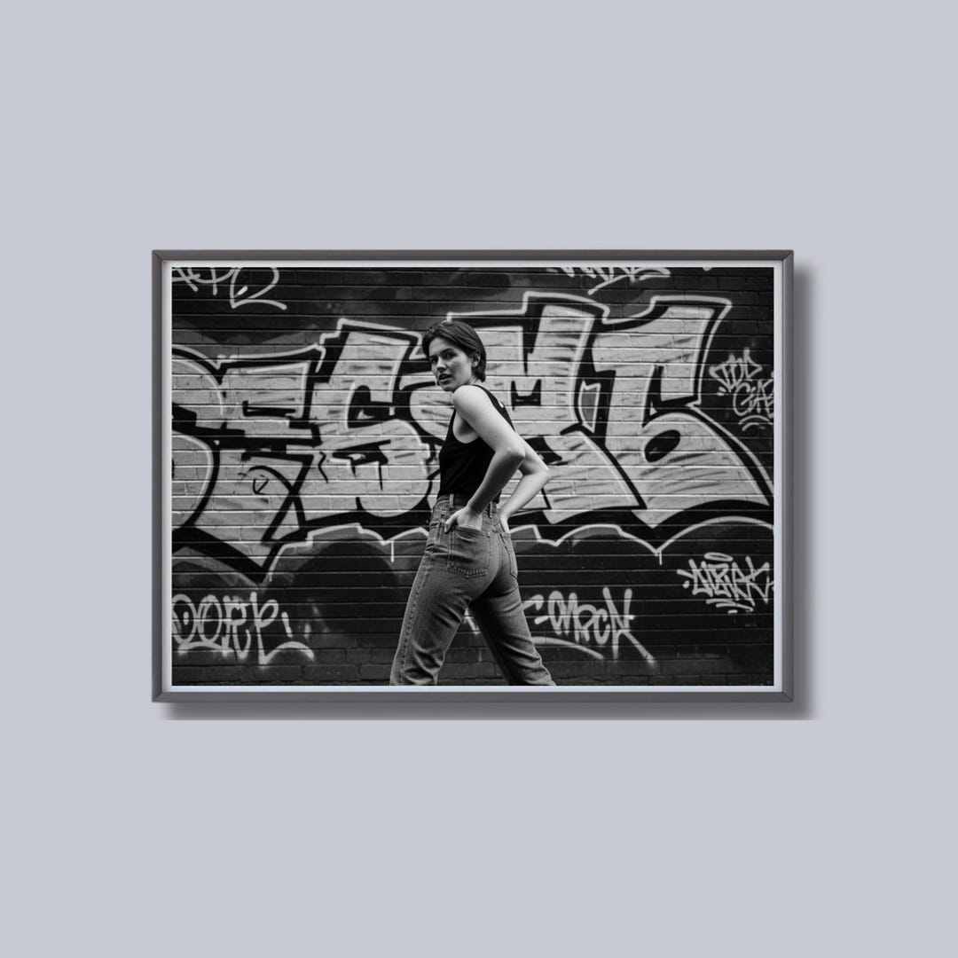 Urban Graffiti Print, Black and White Wall Art, Street Photography ...