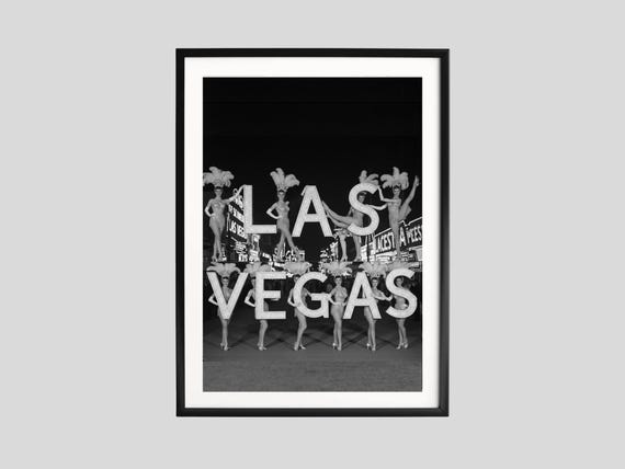 Vegas Showgirls Print, Black and White Wall Art, Vintage Entertainment Photography, Las Vegas Poster, Printable, Retro Decor