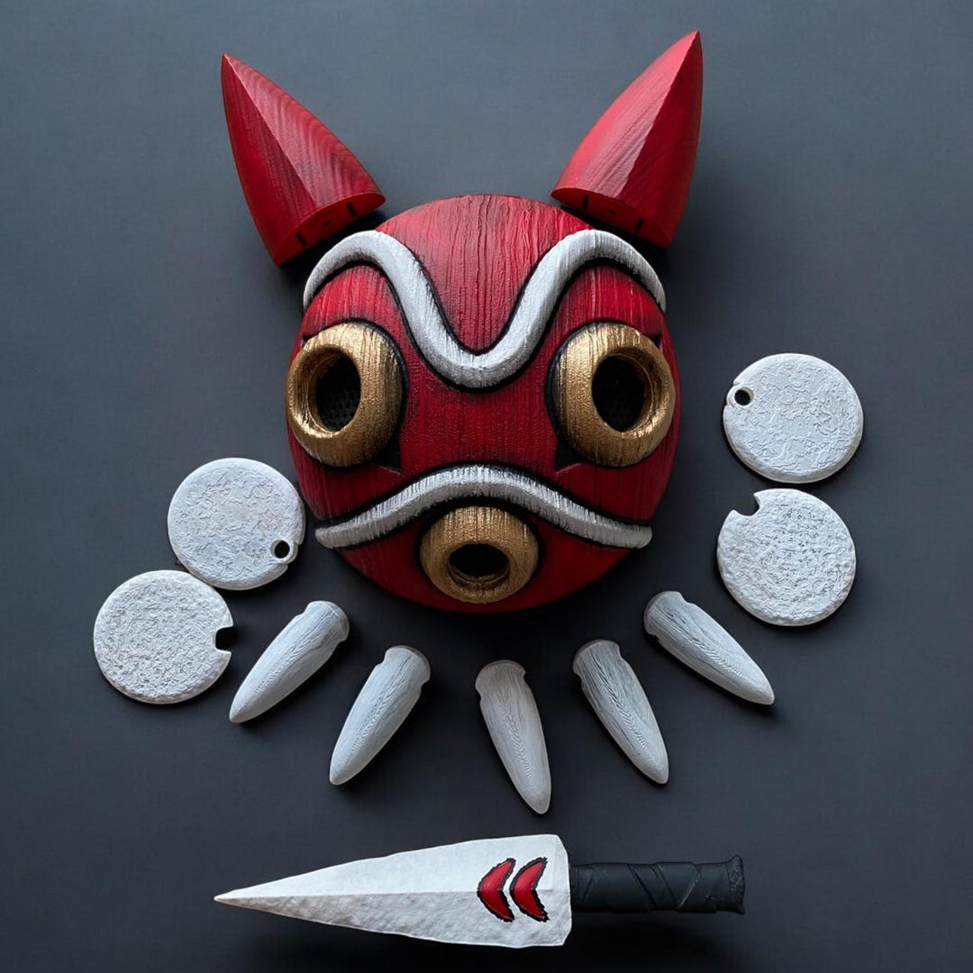 Monamon Mask Princess Mononoke Mask Set, San Mask & Accessories - Etsy