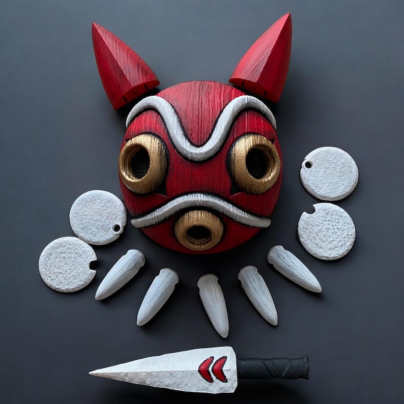 Princess Mononoke Mask Set, San Mask & Accessories - Etsy