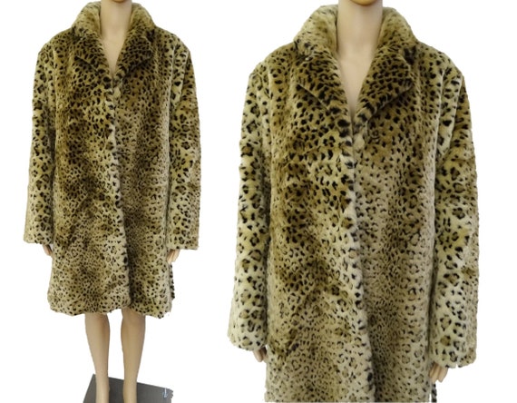 Leopard Coat / Vintage 1960's Leopard Print Faux F