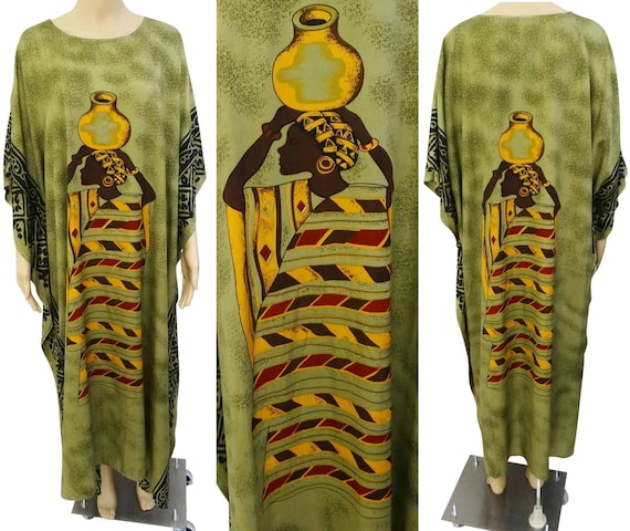 Vintage Kaftan dress | Ethnic Figural Woman Front