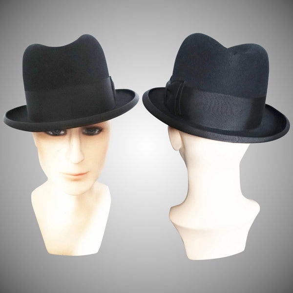 Vintage Royal Stetson Fedora Hat | Royal Stetson Hat | Fedora Hat | Gangster Hat | Black Fedora Hat |  1950s Royal Stetson Hat