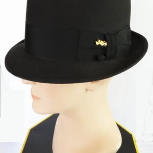 Vintage 1940s Dobbs Fedora Hat Golden Coach Dobbs Fedora Hat Charcoal Fedora Hat Golden Coach Side Pin Dobbs image 4