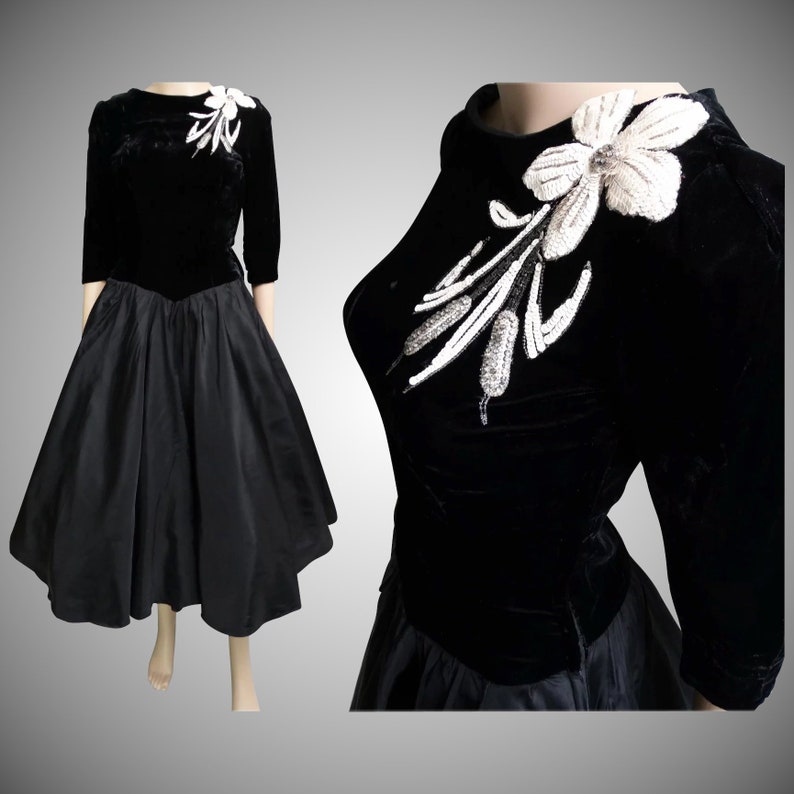 black 1950's dress