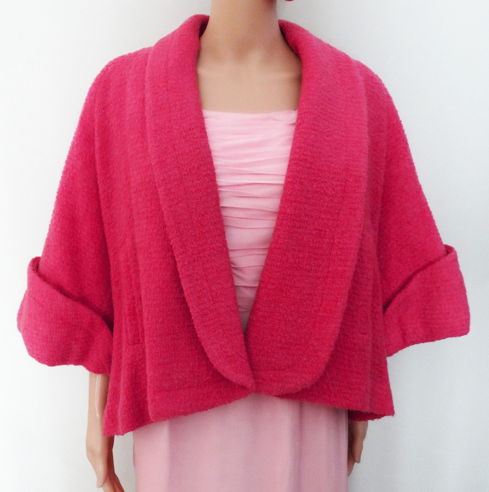 Vintage 1950s Short Pink Wool Swing Coat 50s Swing Jacket Etsy