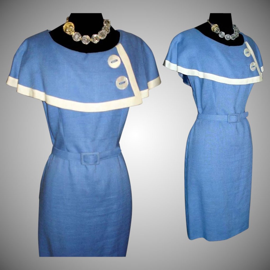 1950s shawl collar dress