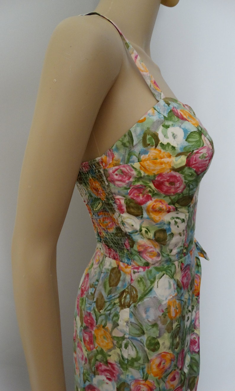 Vintage 1950s Dress 50s Alix of Miami Pastel Floral Sarong - Etsy