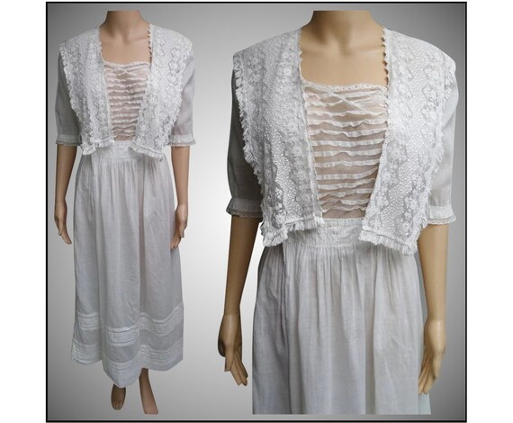 1900s Edwardian Dress //Edwardian Tea Dress // FIn