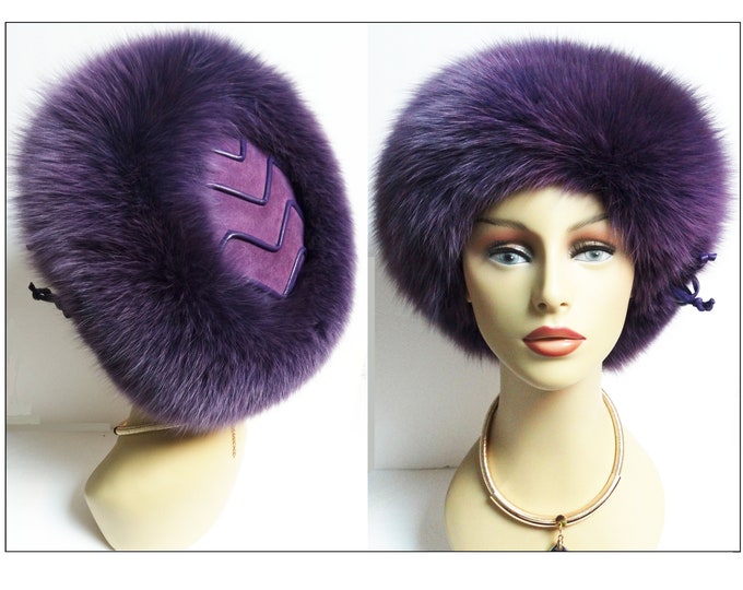 Vintage Purple Rabbit Fur Hat 1960s Real Fur Hat Ruth Etsy