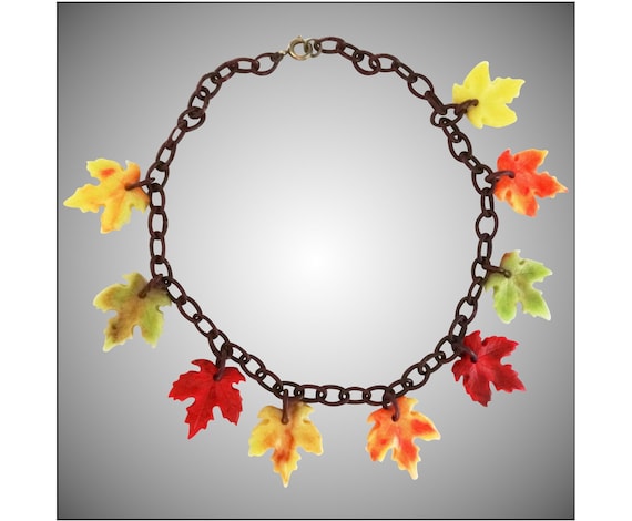 Vintage Lucite Necklace | Fall Lucite Necklace | L