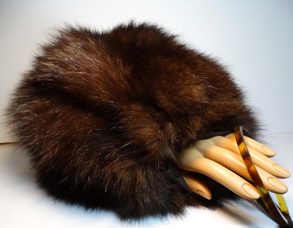 Dark Brown Fox Fur Muff, Vintage Fox Fur Muff, Re… - image 5