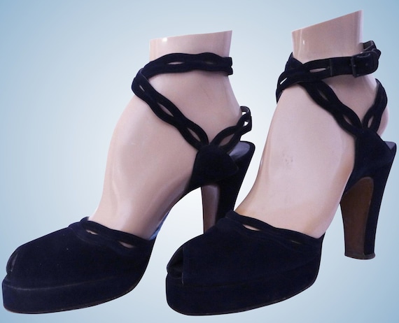 Vintage 1940s Platforms | Ankle Strap Platforms |